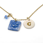 Florentine Square Porcelain Charm in Cobalt