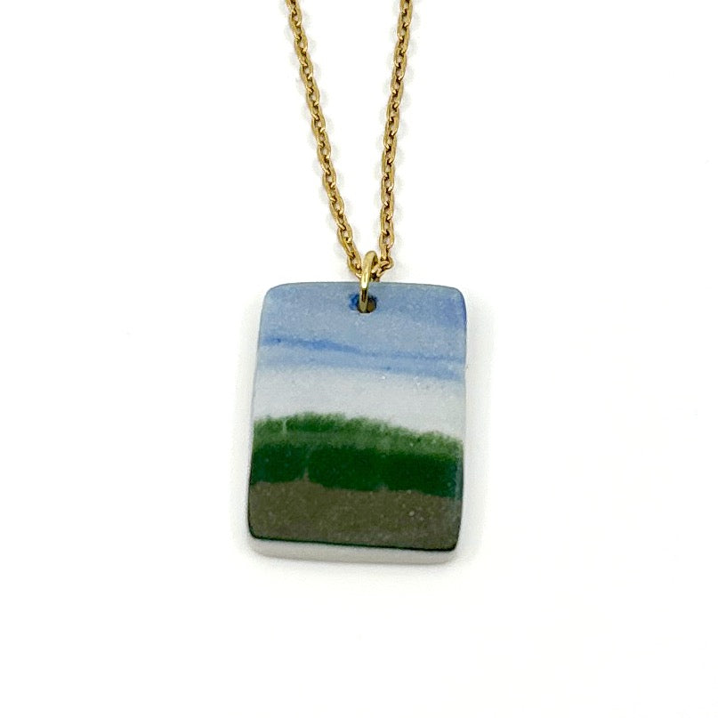 Vertical Landscape Porcelain Charm