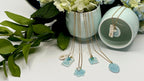 Cherry Blossom Flower Porcelain Charm in Turquoise