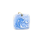 Florentine Square Porcelain Charm in Light Blue