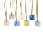 Florentine Square Porcelain Charm in Turquoise