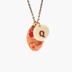 Cherry Blossom Oval Porcelain Charm in Pink