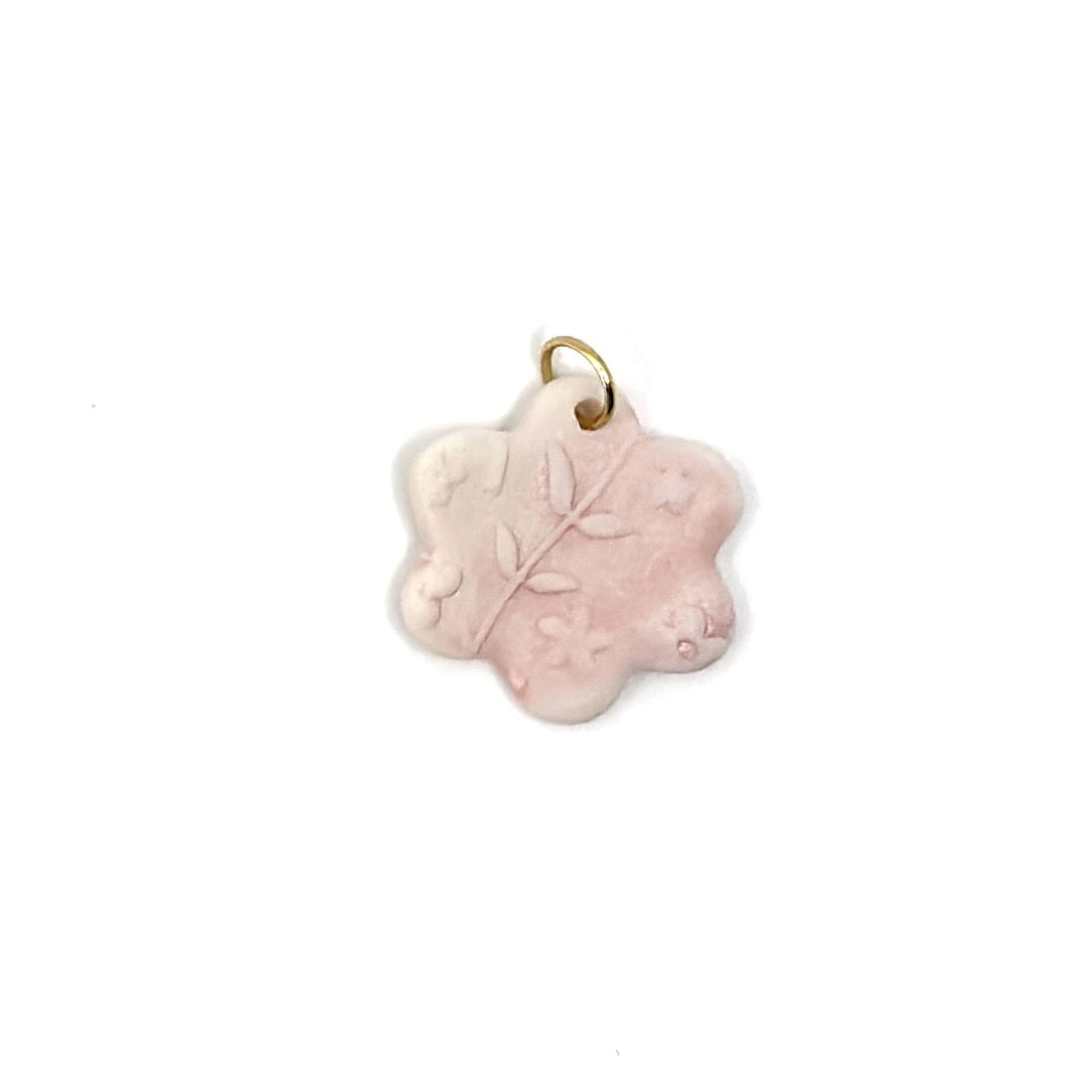Cherry Blossom Flower Porcelain Charm in Pink