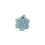 Cherry Blossom Flower Porcelain Charm in Turquoise