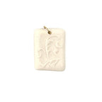 Florentine Rectangle Porcelain Charm in White