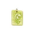 Florentine Rectangle Porcelain Charm in Bright Green