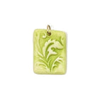Florentine Rectangle Porcelain Charm in Bright Green
