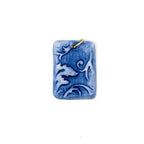 Florentine Rectangle Porcelain Charm in Cobalt