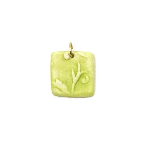 Florentine Square Porcelain Charm in Bright Green