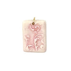 Florentine Rectangle Porcelain Charm in Pink