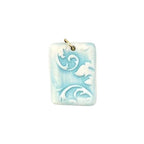 Florentine Rectangle Porcelain Charm in Turquoise