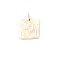 Florentine Square Porcelain Charm in White