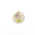 Round Rosebud Porcelain Charm in Lilac
