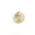 Round Rosebud Porcelain Charm in Lilac