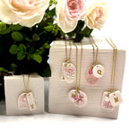 Florentine Rectangle Porcelain Charm in Pink