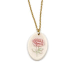 Oval Rosebud Porcelain Charm in Pink